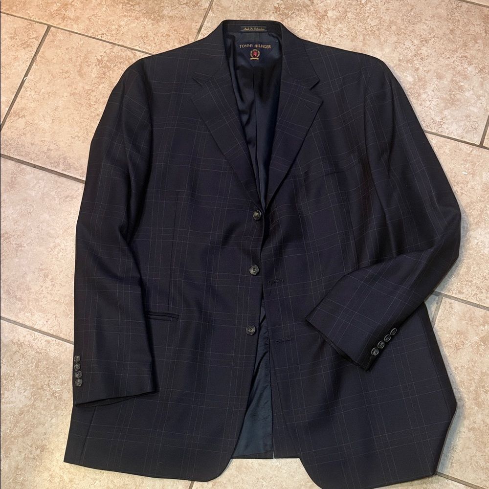 Pre loved Tommy Hilfiger Dark Plaid Blazer